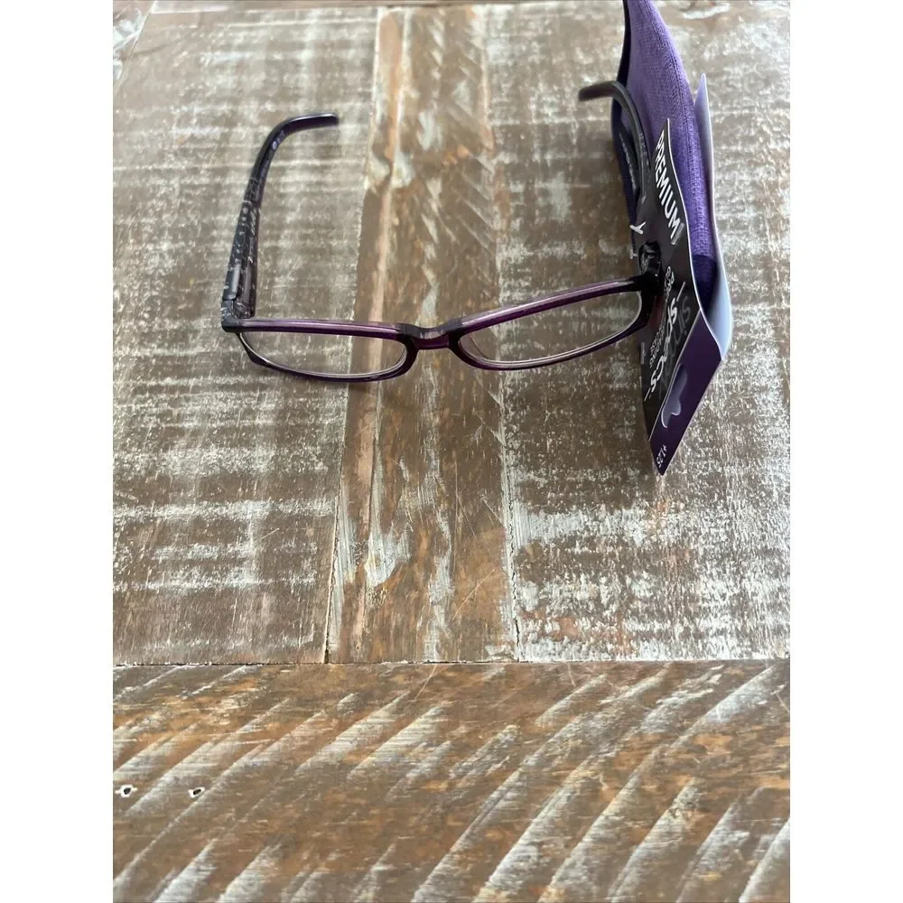 Foster Grant Simply Specs Premium Reading Glasses With Case Dazzling Purple 1.25